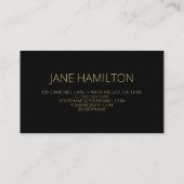 QR Code Moderne Black Gold Business Card Visitenkarte (Rückseite)