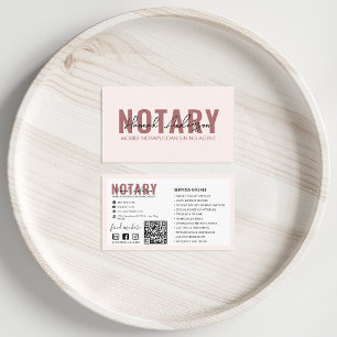 QR-Code Moderne Blush-Pink-Mobilnotar Visitenkarte
