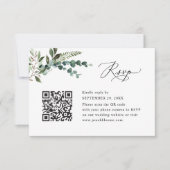 QR Code Moderne Boho Greenery Wedding RSVP Karte (Vorderseite)