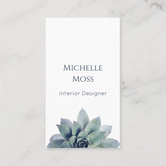 QR-Code Moderne botanische Wüste Sukkulent Visitenkarte (Vorderseite)