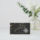 QR Code Moderne Chic Events Visitenkarte (Stehend Vorderseite)