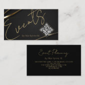 QR Code Moderne Chic Events Visitenkarte (Vorne/Hinten)
