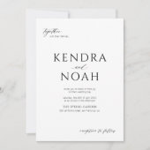 QR-Code Moderne, einfache Schwarz-Weiß-Hochzeit Einladung (Vorderseite)