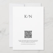 QR-Code Moderne, einfache Schwarz-Weiß-Hochzeit Einladung (Rückseite)