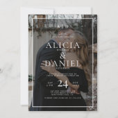 QR-Code moderne einfache Typografie Foto-Hochzeit Einladung (Vorderseite)
