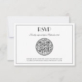 QR Code Moderne Elegante Art Deco Hochzeit RSVP Ka Karte (Vorderseite)