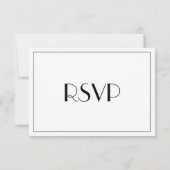 QR Code Moderne Elegante Art Deco Hochzeit RSVP Ka Karte (Rückseite)