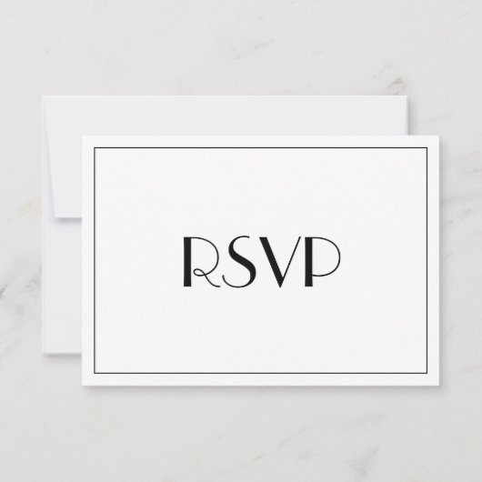 QR Code Moderne Elegante Art Deco Hochzeit RSVP Ka Karte (Rückseite)