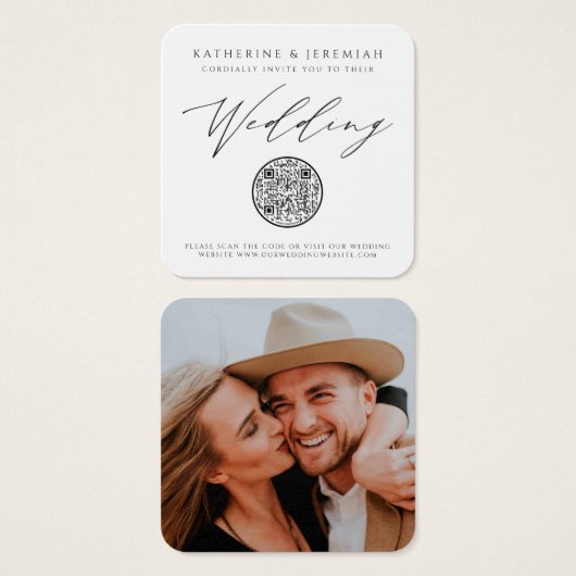 QR Code Moderne elegante Einladung zur Hochzeit (Vorne & Hinten)