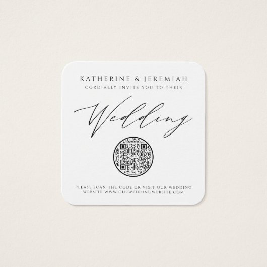 QR Code Moderne elegante Einladung zur Hochzeit (Vorderseite)