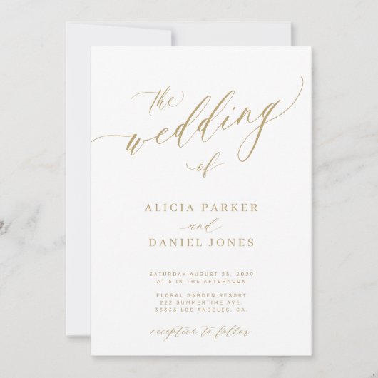 QR-Code Moderne, elegante Goldhochzeit Einladung (Vorderseite)