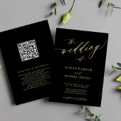 QR-Code Moderne, elegante Goldhochzeit Einladung