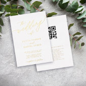 QR-Code Moderne, elegante Goldhochzeit Folieneinladung