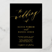 QR-Code Moderne, elegante Goldhochzeit Folieneinladung (Vorderseite)