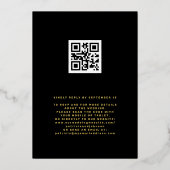 QR-Code Moderne, elegante Goldhochzeit Folieneinladung (Rückseite)