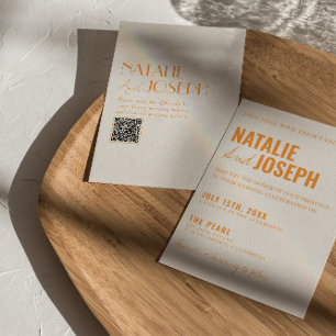 QR-Code Moderne Elegante Helle Farbige Hochzeit Einladung