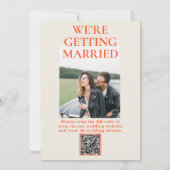 QR-Code Moderne farbenfrohe Retro-Hochzeit Einladung (Rückseite)