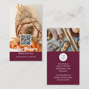 QR-Code Moderne Foto-Bäckerei Business Card Visitenkarte