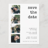 QR CODE Moderne Foto Collage Hochzeit speichern Si Ankündigungspostkarte (Vorderseite)