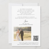 QR CODE Moderne Foto Hochzeit Dankeskarte (Rückseite)