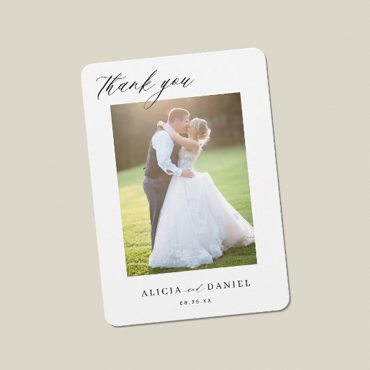 QR CODE Moderne Foto Hochzeit Dankeskarte