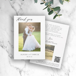 QR CODE Moderne Foto Hochzeit Dankeskarte