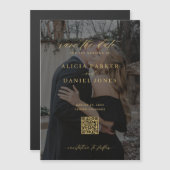 QR-Code moderne Foto-Hochzeit Termin vormerken  Magneteinladung (Vorne/Hinten)