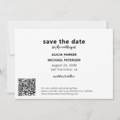 QR-Code moderne Foto lustige unverbindliche Hochze Save The Date (Rückseite)