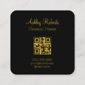 QR Code Moderne goldene Punkte jugendlich Quadratische Visitenkarte (Rückseite)