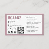 QR-Code | Moderne graurosa mobile Notare Visitenkarte (Rückseite)