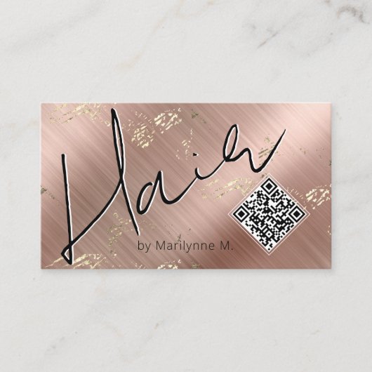 QR-Code Moderne Hair Stylist Business Card Visitenkarte (Vorderseite)