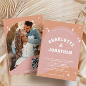 QR-Code Moderne, helle Retro-Hochzeit Einladung