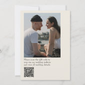 QR-Code Moderne Hochzeit des Minimalistischen fran Einladung (Rückseite)