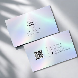 QR-Code Moderne holografische Schönheitssalon Rege Visitenkarte