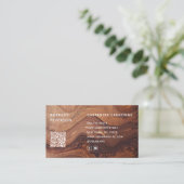 QR-Code Moderne Holzschnitzerei Visitenkarte (Stehend Vorderseite)