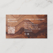 QR-Code Moderne Holzschnitzerei Visitenkarte (Vorderseite)