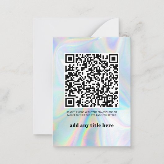 QR-Code Moderne, humorgraphische Erscheinungen Mitteilungskarte (Vorderseite)