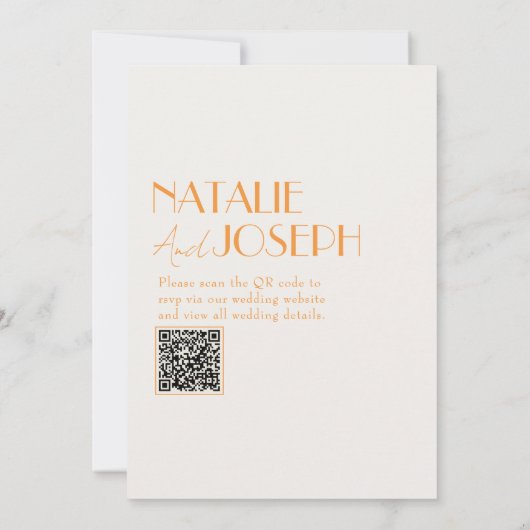 QR-Code Moderne, klassisch-helle, farbenfrohe Hoch Einladung (Rückseite)