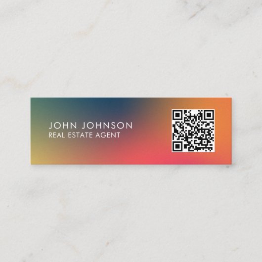 QR-Code Moderne Mini-Geschäftskarte Mini Visitenkarte (Vorderseite)