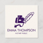 QR-Code | Moderne minimale Lila Notare Quadratische Visitenkarte (Vorderseite)