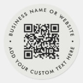 QR-Code | Moderne Minimalistisch Graue Business We Runder Aufkleber (Vorderseite)