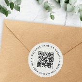 QR-Code | Moderne Minimalistisch Graue Business We Runder Aufkleber