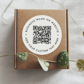 QR-Code | Moderne Minimalistisch Graue Business We Runder Aufkleber