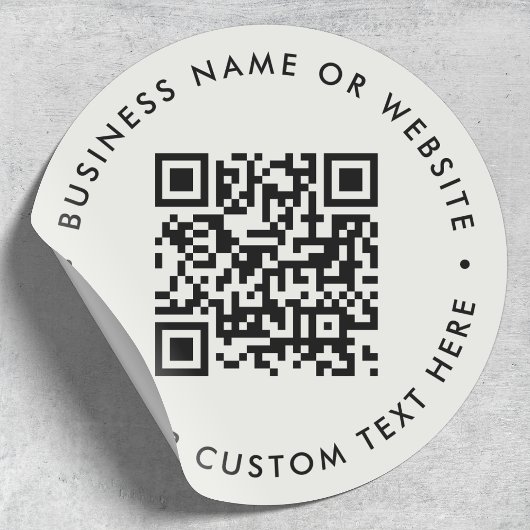 QR-Code | Moderne Minimalistisch Graue Business We Runder Aufkleber