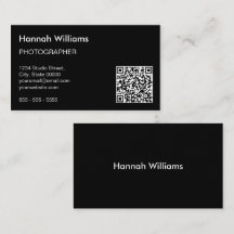 QR-Code Moderne Minimalistische Black Business Car