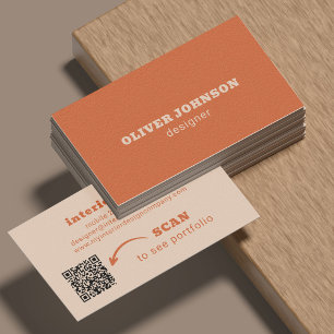 QR-Code moderne minimalistische fette Typografie o Visitenkarte