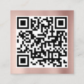 QR-Code Moderne Minimalistische Rose Gold Pink Quadratische Visitenkarte (Vorderseite)
