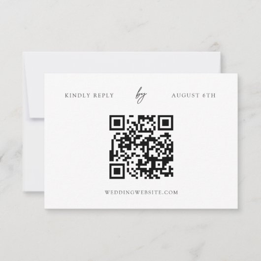 QR-Code Moderne Minimalistische RSVP-Karte RSVP Karte (Vorderseite)