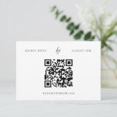 QR-Code Moderne Minimalistische RSVP-Karte RSVP Karte (Stehend Vorderseite)
