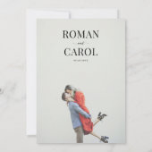 QR-Code Moderne Minimalistische Typografie Foto Ho Einladung (Rückseite)